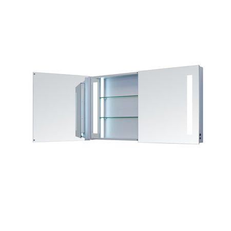 Innoci-Usa Zeus 48 in. W x 26 in. H x 4.75 in. D Double Door Surface Mount LED Medicine Cabinet 69204826